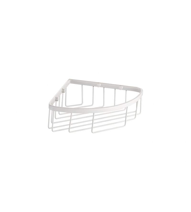 Angoliera per cabina doccia in colore bianco opaco Pollini Round AC0ANG173BO