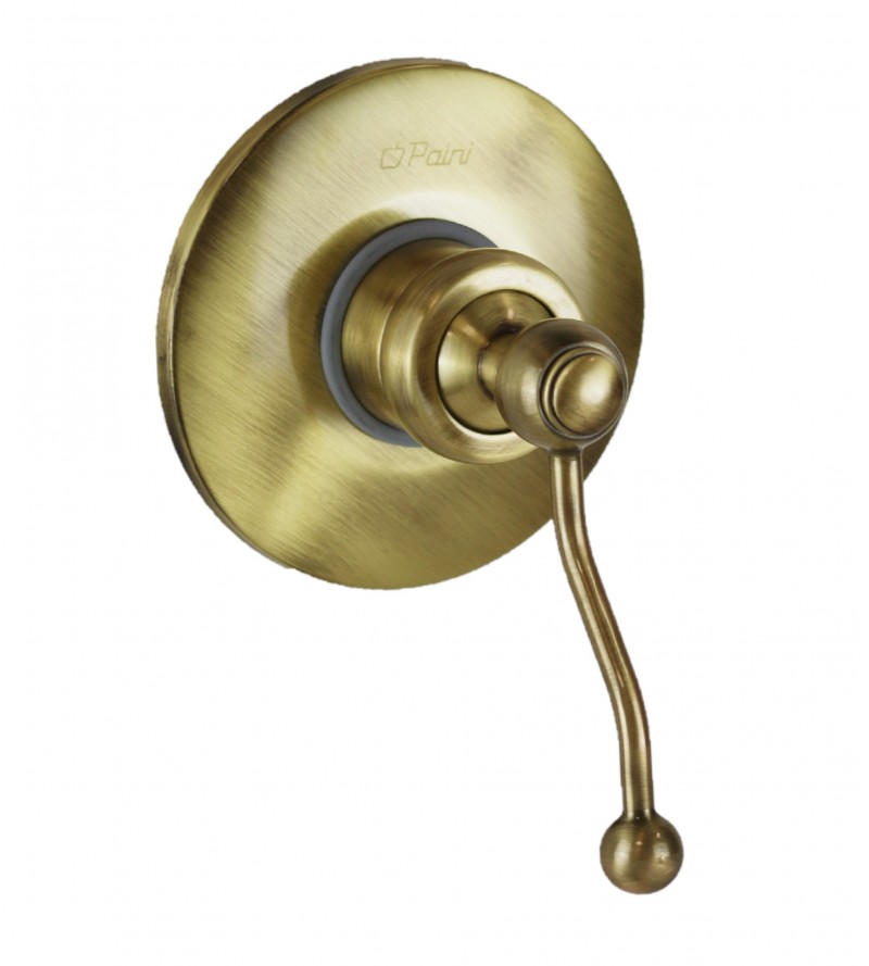 Mezclador de ducha empotrado color bronce con placa Ø116 mm Paini Duomo 88F3690