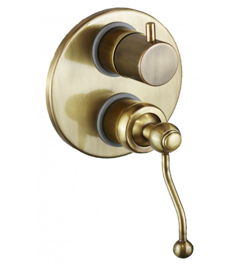 Mezclador de ducha empotrado con 2 salidas en color bronce Paini Duomo 88F36911