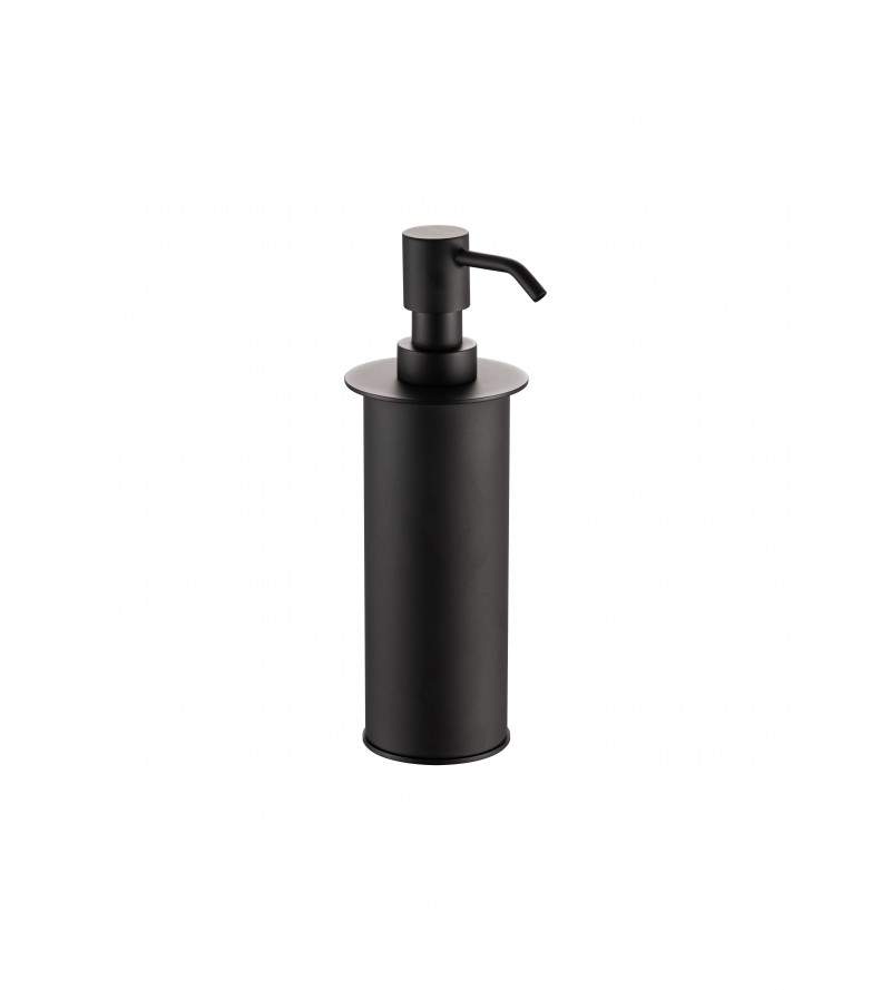 Liquid soap dispenser in opaque black color Pollini Round AC0MDI003NO