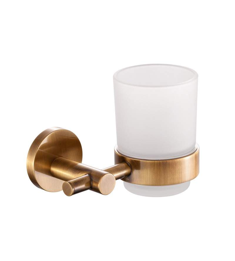 Wall-mounted toothbrush holder in bronze color Pollini Round AC0MSP003OA