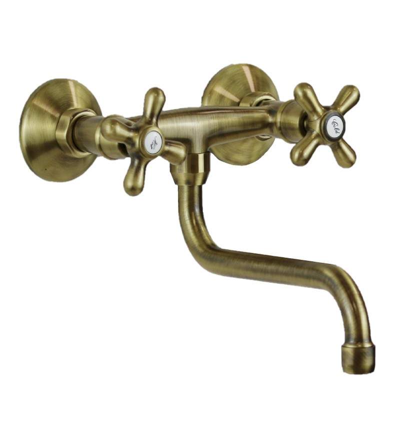 Wall-mounted kitchen sink faucet bronze color Gattoni 7550/REV0