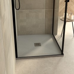 Plato de ducha 80x80 cm color gris efecto piedra Ponsi Stone BPMARGSTON8080