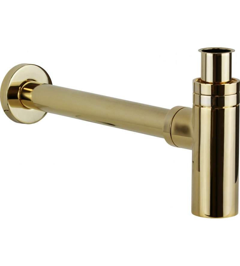 Lowered siphon for washbasin and bidet in gold color Vicario 890/TC.04
