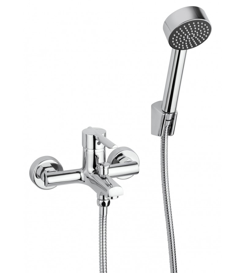 Miscelatore rubinetto per vasca installazione a parete con set doccia Piralla Serena 0SE00002A21