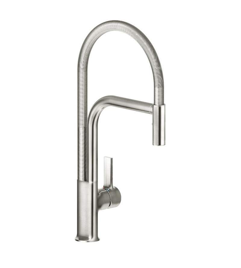 Kitchen sink mixer with spring stainless steel finish Nobili Master MP118300IX