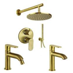 Brushed gold taps for...