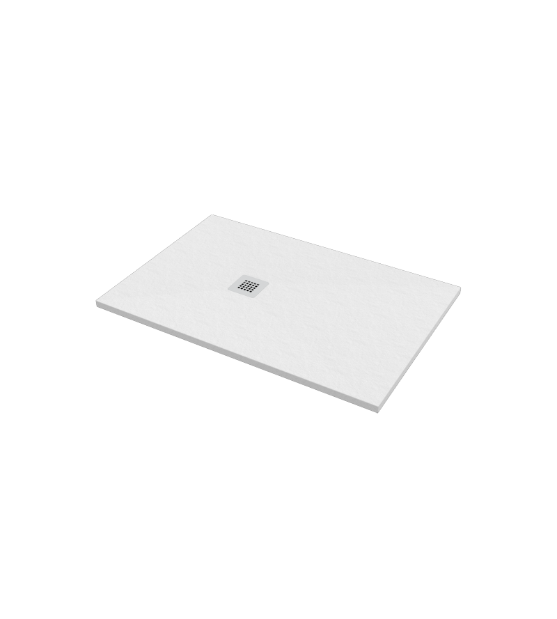Plato de ducha de resina de mármol blanco efecto piedra 80x120 cm Ercos Stone BPMAROSTON8012