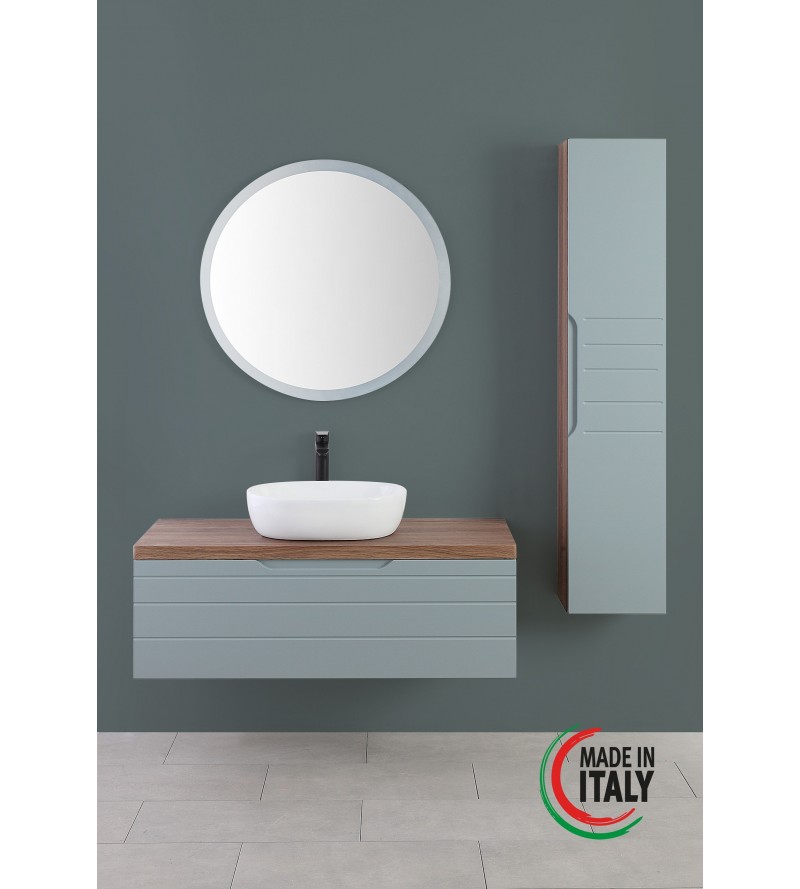 Suspended furniture, 110 cm with sink and retractable drawer Feridras Amalfi 806005