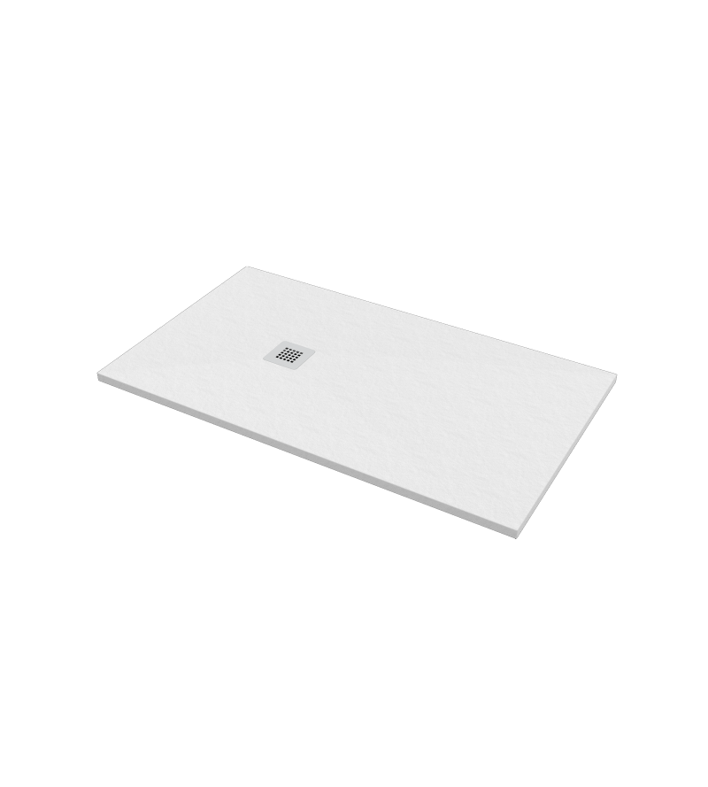 Shower tray with dimensions of 80x140 cm in white color stone effect Ercos Stone BPMAROSTON8014