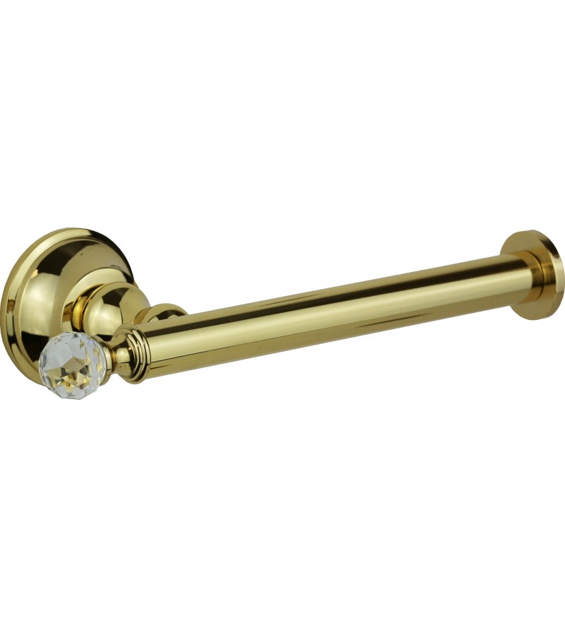 Toilet roll holder in brass and crystal gold finish Webert Viktoria D500011010