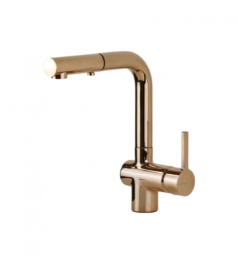 Kitchen sink mixer in rose gold color rosa Gattoni PC0405.RS