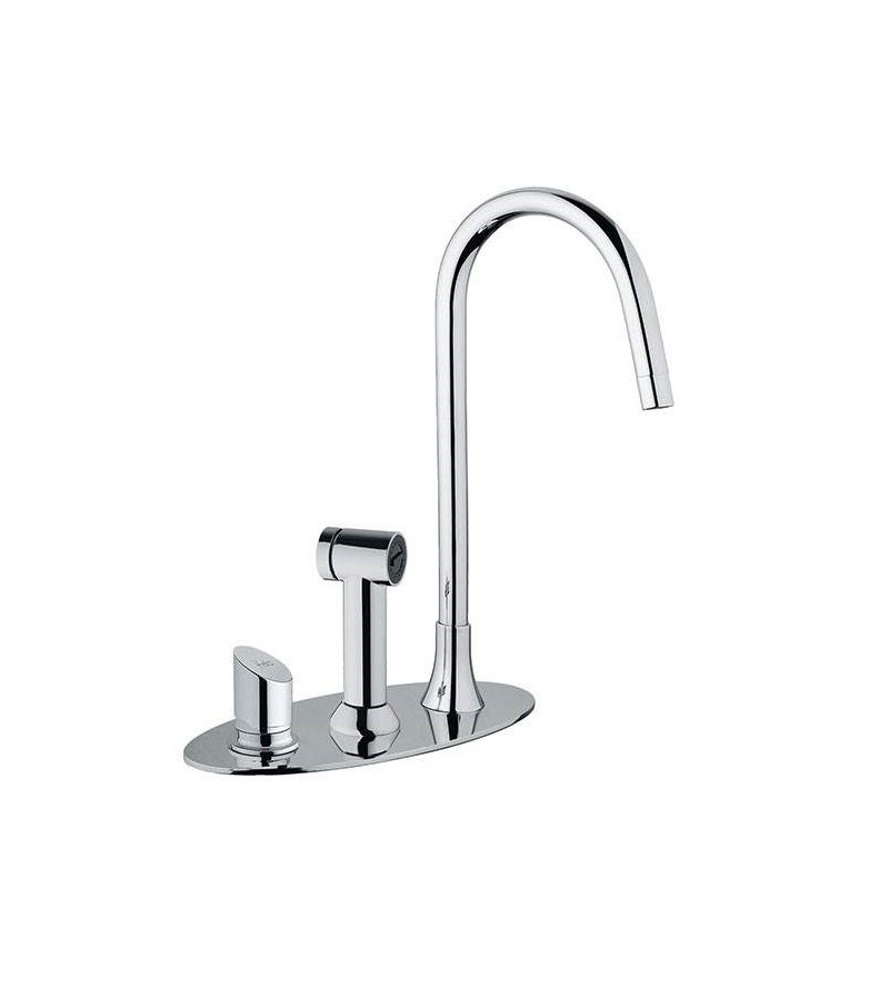 3-hole kitchen sink mixer with pull-out shower for boating and caravan Elka Still 5081501