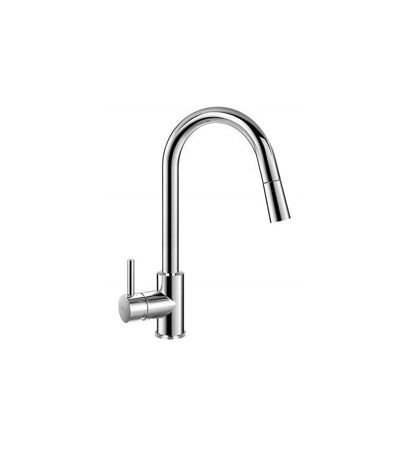 Kitchen sink mixer with swivel spout and pull-out shower Elka Bambu 40003