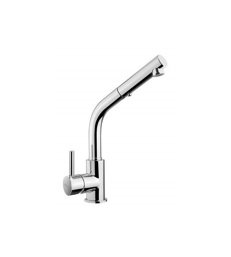 Kitchen sink mixer with pull-out shower for campers and boats Elka Bambu 40150