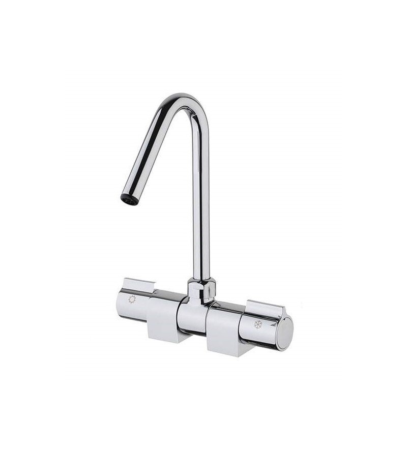 Kitchen sink mixer with foldable high spout suitable for caravans and boats Elka Tip-up 3110
