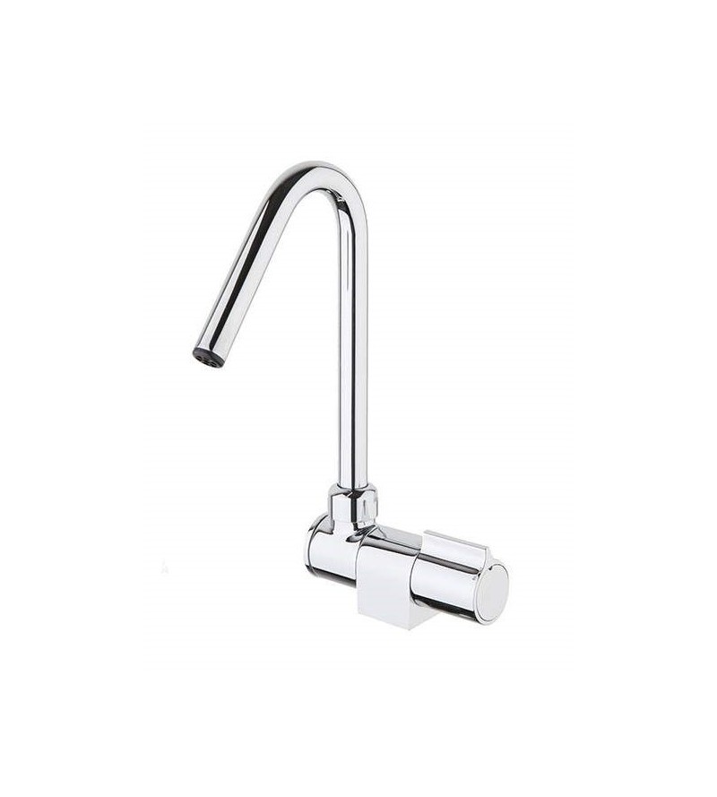 Single-water kitchen sink mixer with folding spout for campers and boats Elka Tip-up 3115