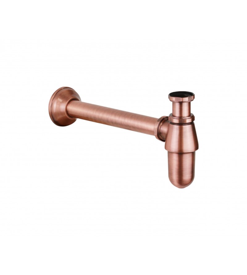 Bottle siphon for washbasin and bidet 1"1/4 antique copper Zanetti 077114CM25R