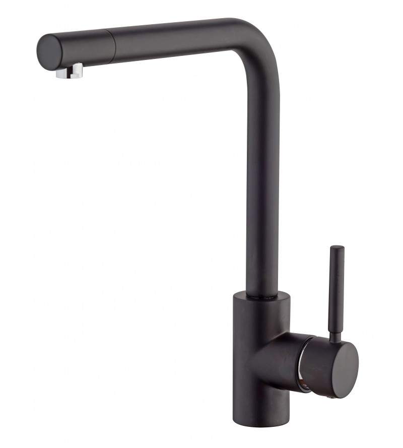 Kitchen sink mixer with adjustable spout in matt black Icrolla ALZO 7386NO