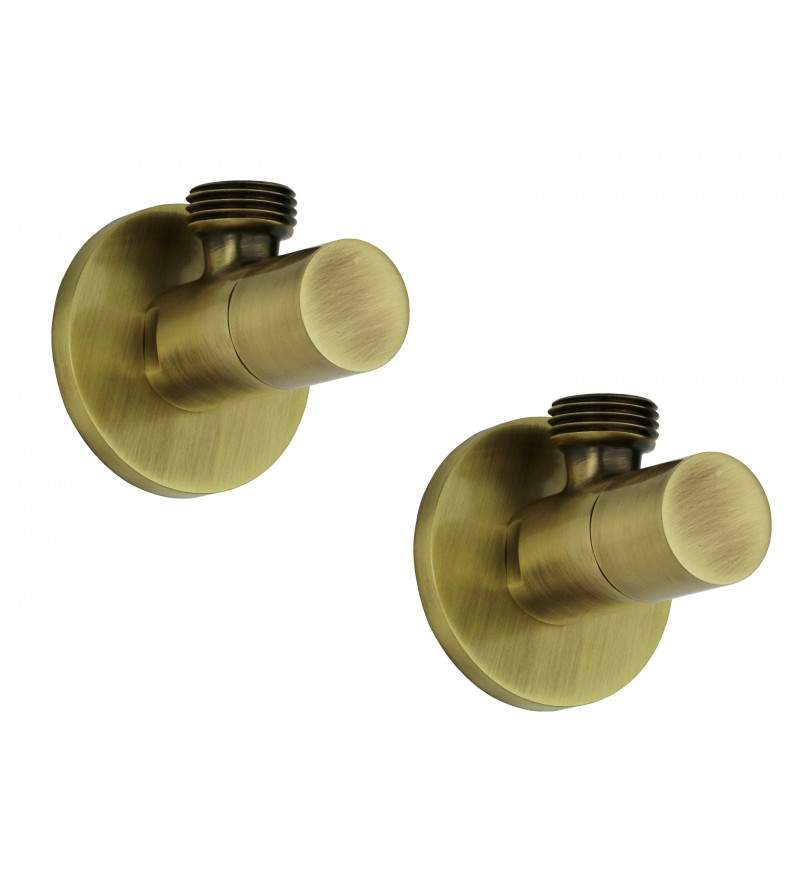 Coppia di rubinetti bronzo per collegamento miscelatori modello tondo Sphera