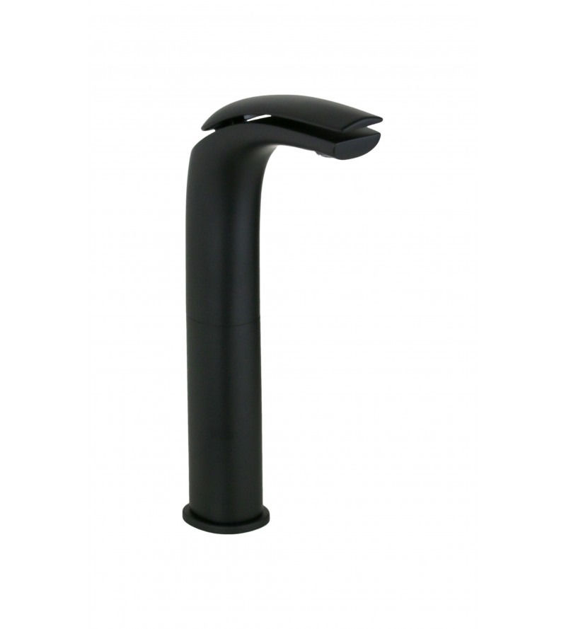 Miscelatore lavabo alto con piletta di scarico clic-clac finitura nero opaco Webert Vento D830711560
