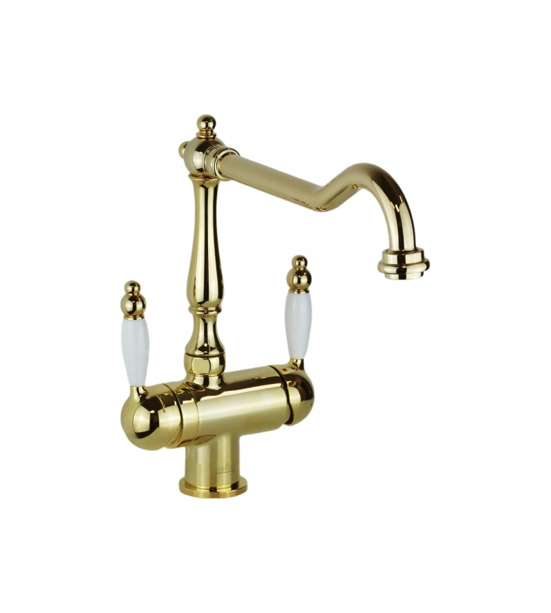 3-way kitchen sink mixer with purified water in gold color Webert D920821010
