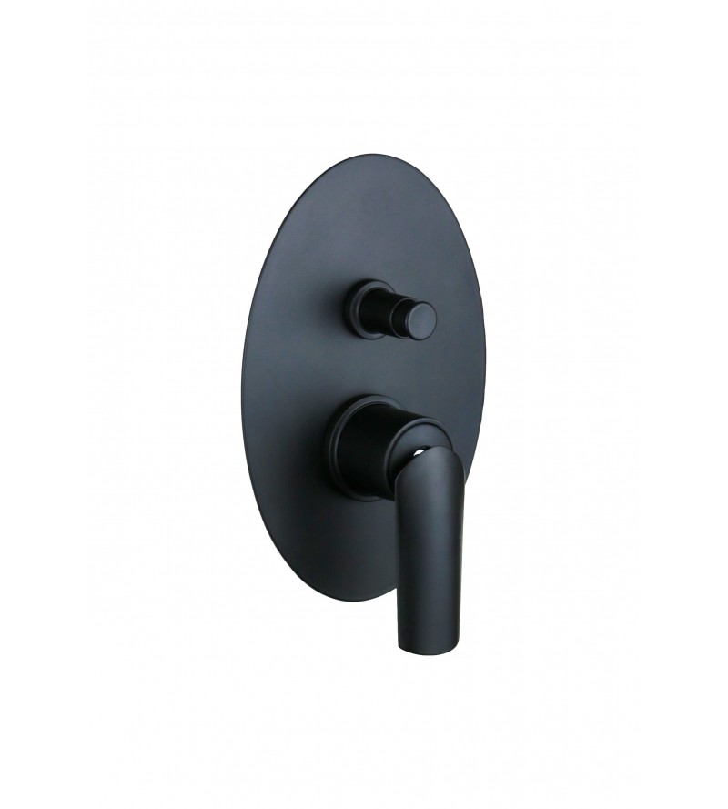 Mitigeur de douche à encastrer avec inverseur finition noir mat Webert Vento D860132560