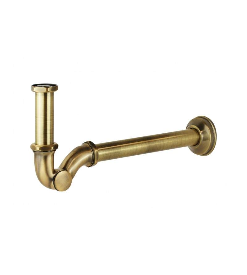 Brass siphon, "S" shape with bronze colored inspection cap Resp BR-101