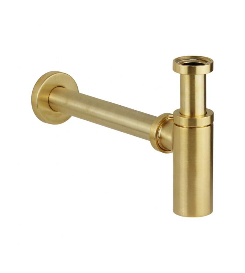 Universal decorative siphon in brushed gold color Gattoni Rubinetteria 0160/00SG
