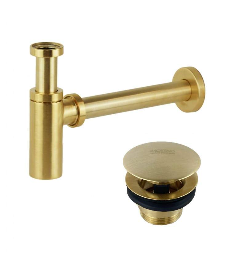 Siphon and waste set in brushed gold color Gattoni KITSCA1SG