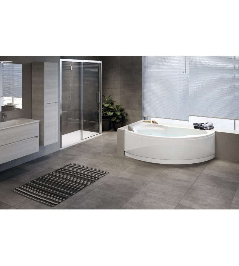 Semi-circular corner bathtub with whirlpool Novellini Vogue