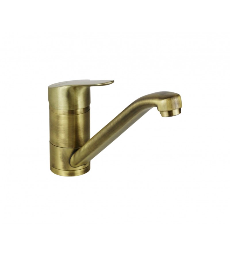 Low spout kitchen sink mixer in bronze color Gattoni URANO 0200/PCV0