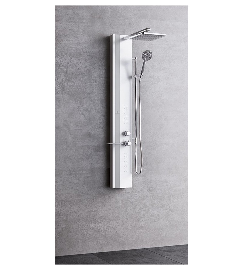 Modern shower panel with shower head and sliding rail Novellini Line 2