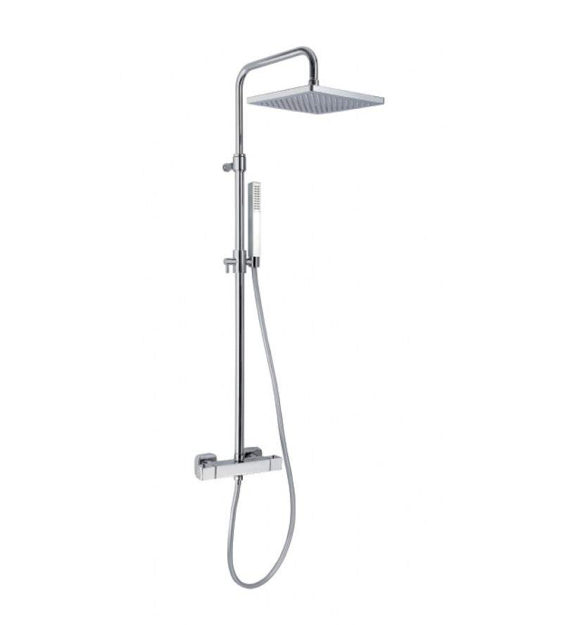 Square shower column with 25 x 25 shower head Visentin Shower AA980507