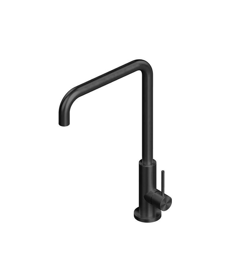 Single lever kitchen mixer in black AISI 316L stainless steel Quadro srl 603ON