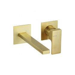 Wall-mounted brushed gold...
