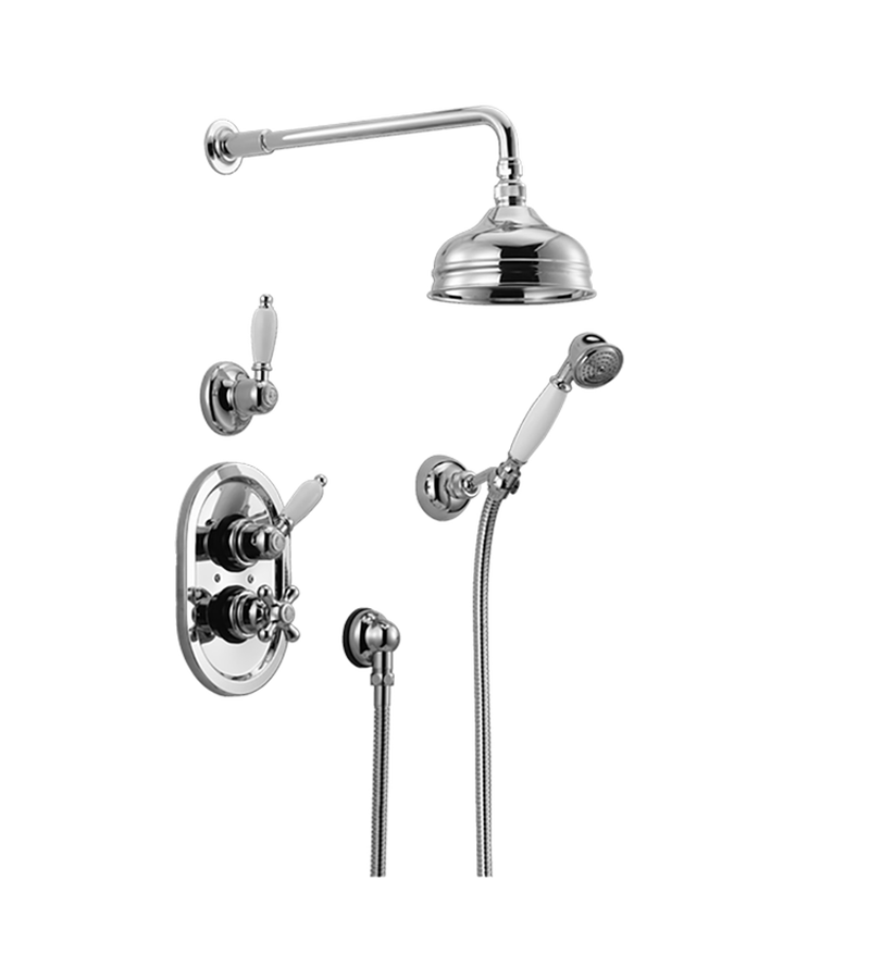 Complete set thermostatic built-in shower mixer Huber Croisette 913.CS01H.CR