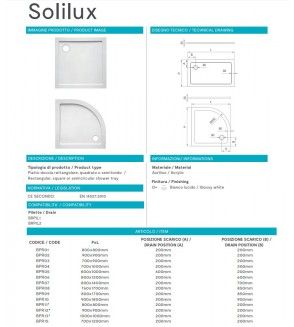 Plato de ducha cuadrado 80x80 cm color blanco en resina Ponsi Solilux BPR01