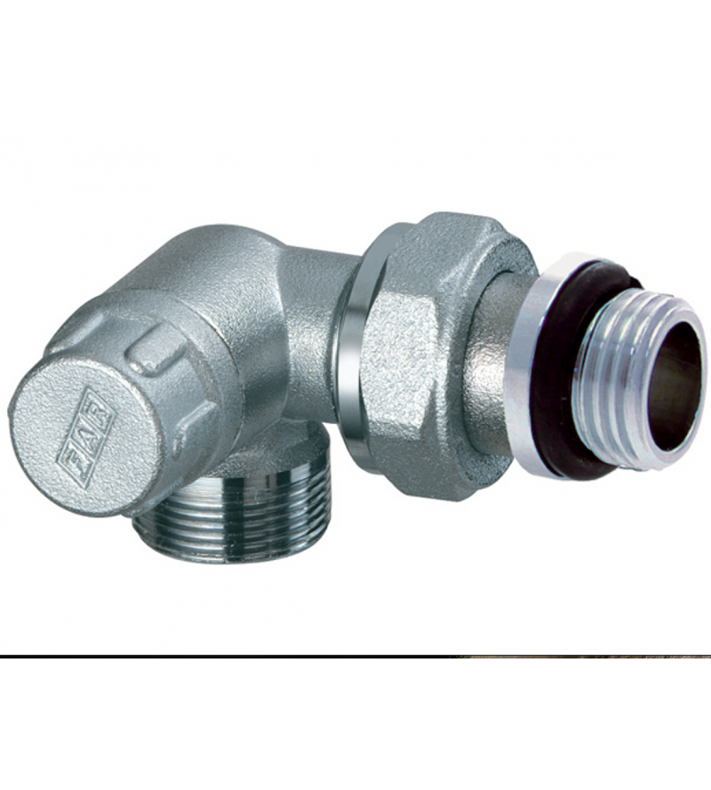 Lockshield valve right-angled version copper pipe connection FAR 1137