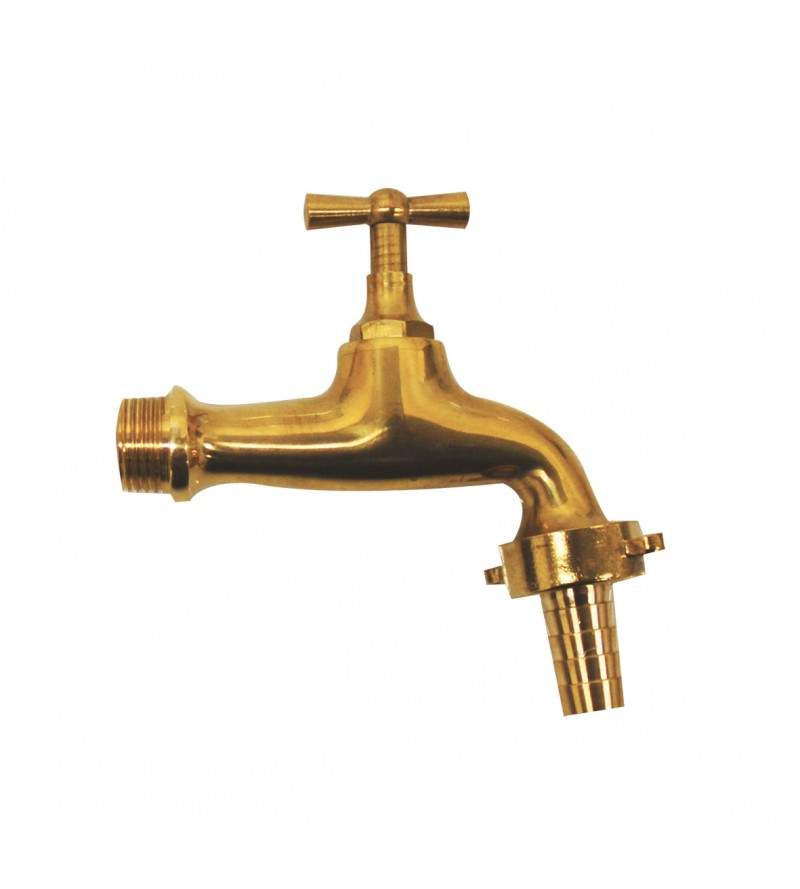 Tap with hose holder in glossy yellow finish Tecom DRVRCT22S