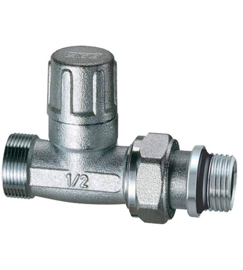 Chrome-plated straight lockshield valve copper pipe connection FAR 1311