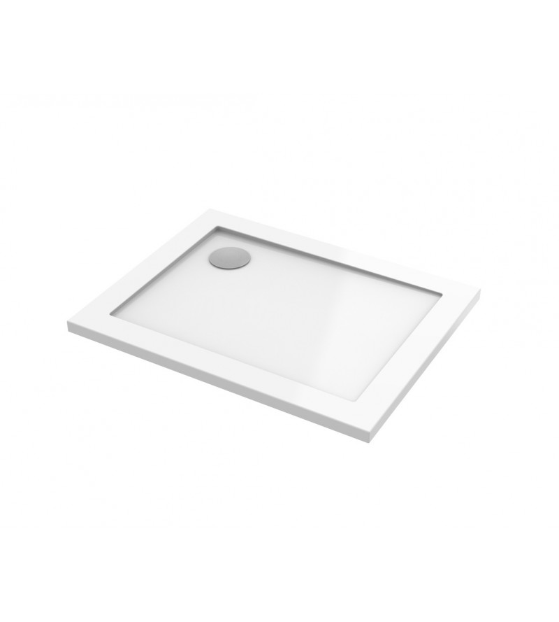 Rectangular shower tray 70x90 cm white color in resin Ercos Solilux BPR03