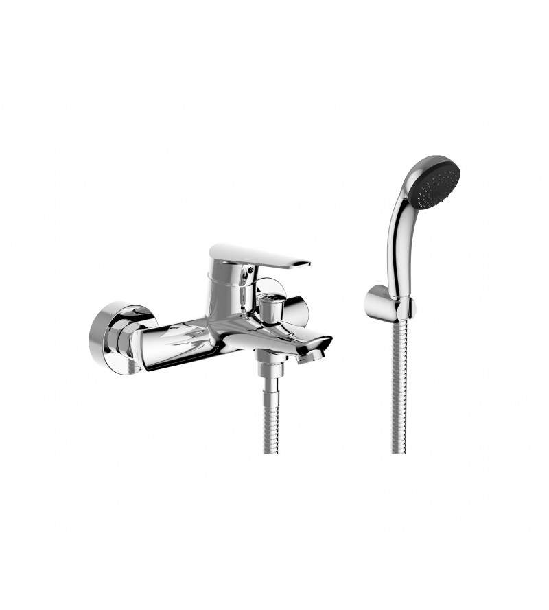 External bath mixer with diverter and shower set Teorema Slyce 9C150