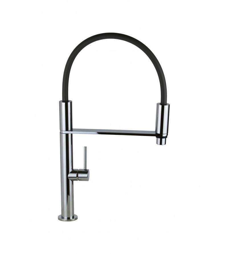 Kitchen sink mixer in chromed brass with single jet shower Fima Carlo Frattini F7047CR