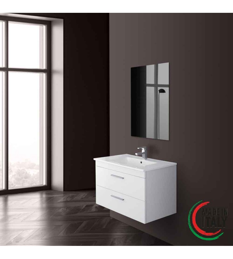 Suspended bathroom cabinet 81 cm white color Feridras stella 799005