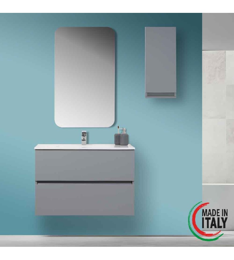 Complete modern bathroom composition 90 cm Feridras Pastello 803001