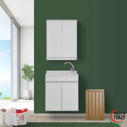 Dafne Italian Design Mueble de lavandería para puerta de lavadora de roble  nudo, lacado gris luz mate, tamaño: 135 cm de largo x 62,5 cm de ancho :  : Hogar y cocina