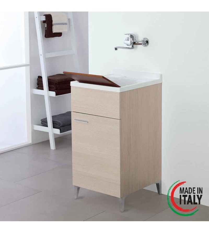 Washbasin cabinet 45 x 50 cm in light oak color Feridras Stella 799066