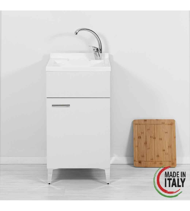 Washbasin cabinet 45 x 50 cm in white color Feridras Stella 799038