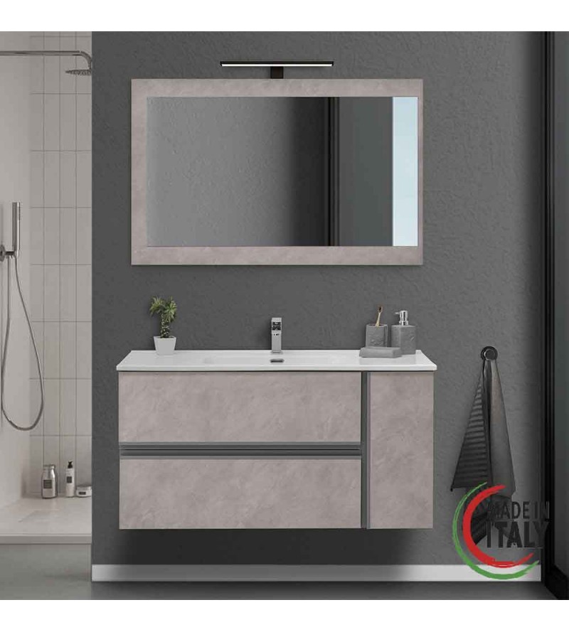 Ash color bathroom composition 110 cm Feridras Oxid 805002